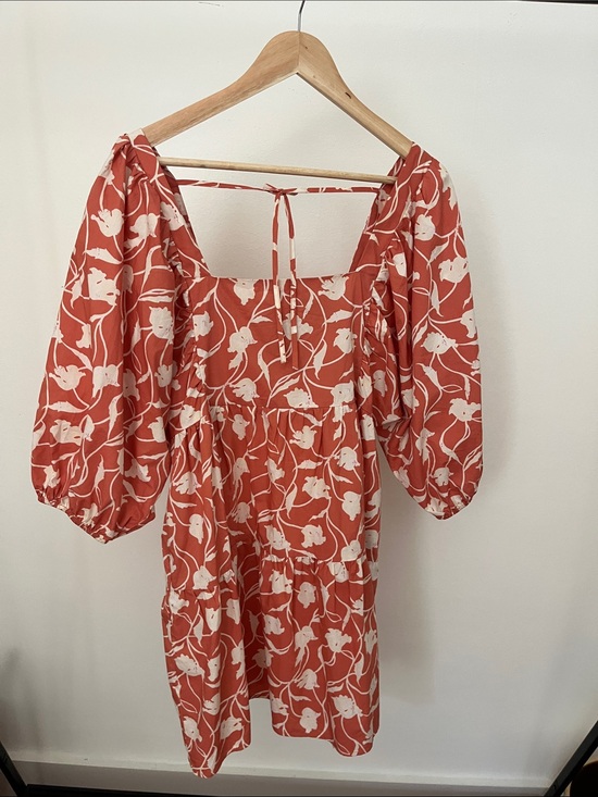a new day Dresses & Skirts - Pink and Cream Floral Puff-Sleeve Mini Dress, A New Day Brand